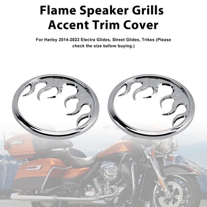 2016 Harley Touring Street Glide CVO FLHXSE Flame Speaker Grills Accent Trim Cover