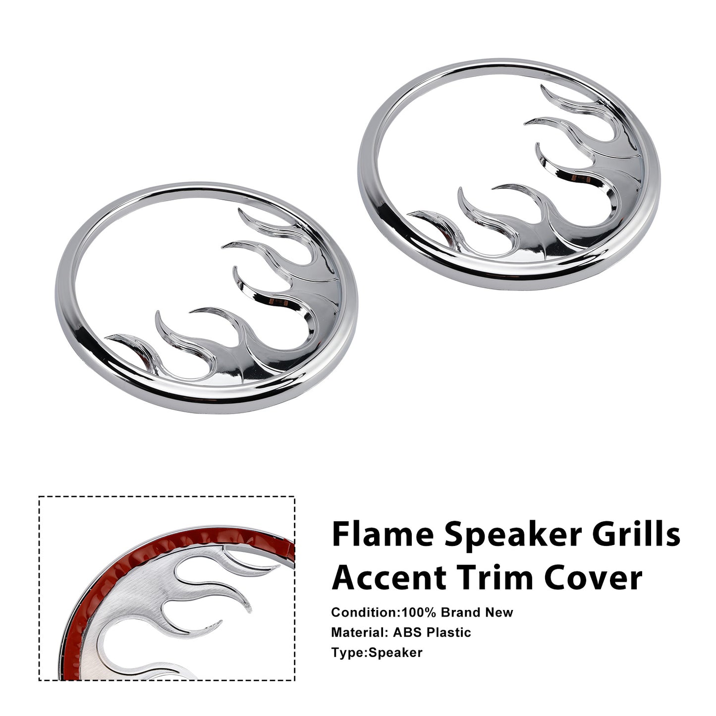 2016 Harley Touring Street Glide CVO FLHXSE Flame Speaker Grills Accent Trim Cover