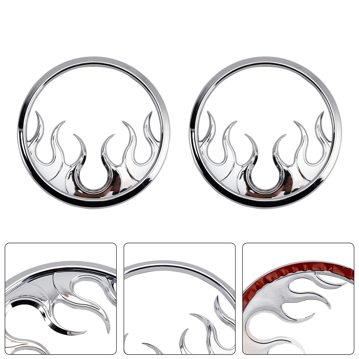 2016 Harley Touring Street Glide CVO FLHXSE Flame Speaker Grills Accent Trim Cover