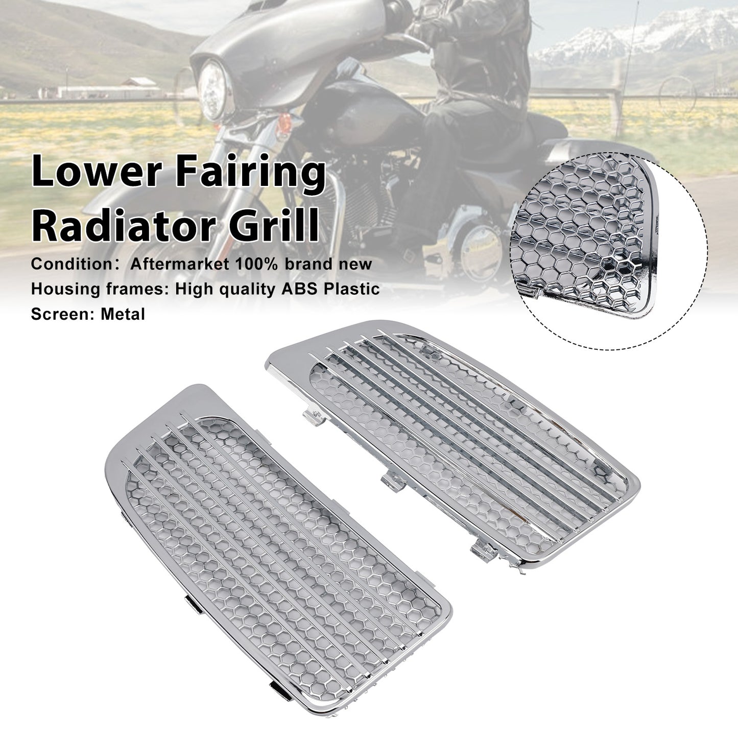 2015-2023 Harley Touring FLHTKL Lower Fairing Radiator Grill Fit