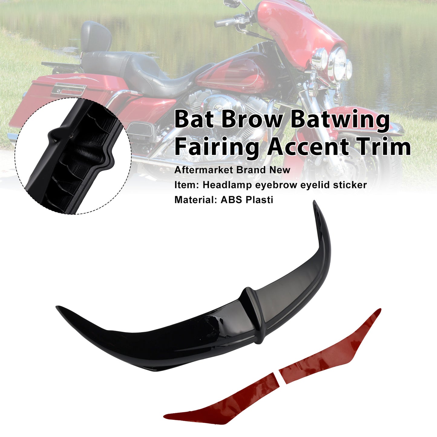 1996–1998 Harley Touring Electra Glide Ultra Classic FLHTCU Bat Brow Batwing Fairing Accent Trim