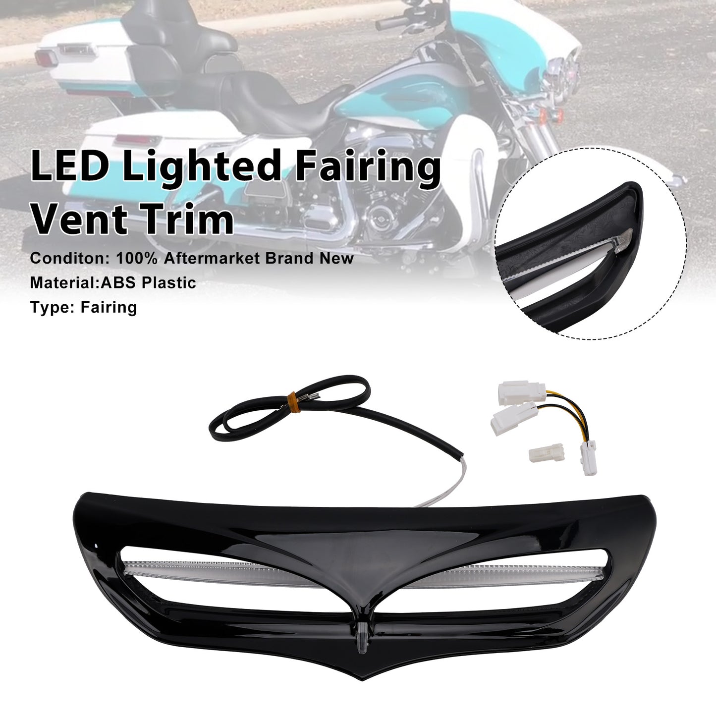 2015-2019 Harley Davidson FLHTKL Electra Glide Ultra Limited Low LED Lighted Fairing Vent Trim