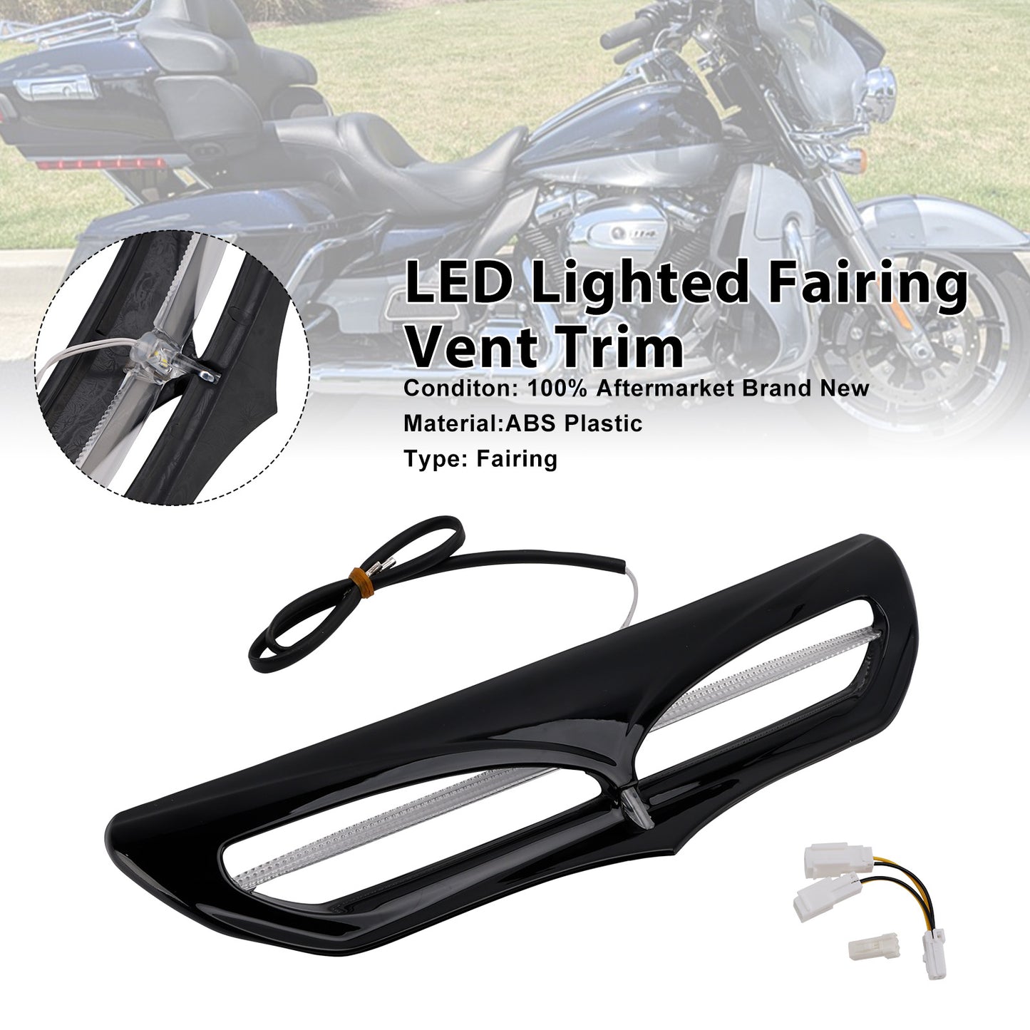 2015-2019 Harley Davidson FLHTKL Electra Glide Ultra Limited Low LED Lighted Fairing Vent Trim