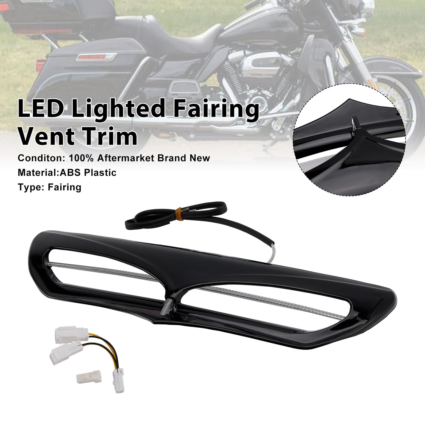 2015-2019 Harley Davidson FLHTKL Electra Glide Ultra Limited Low LED Lighted Fairing Vent Trim