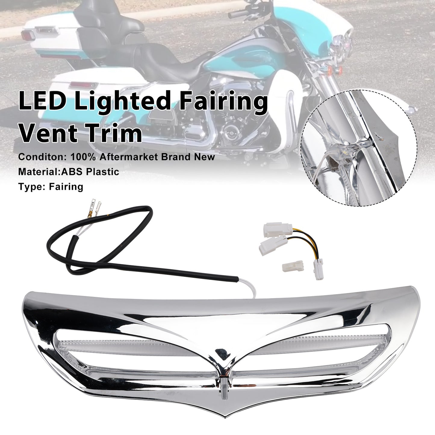 2014-2016 Harley Davidson FLHTCU Electra Glide Ultra Classic LED Lighted Fairing Vent Trim