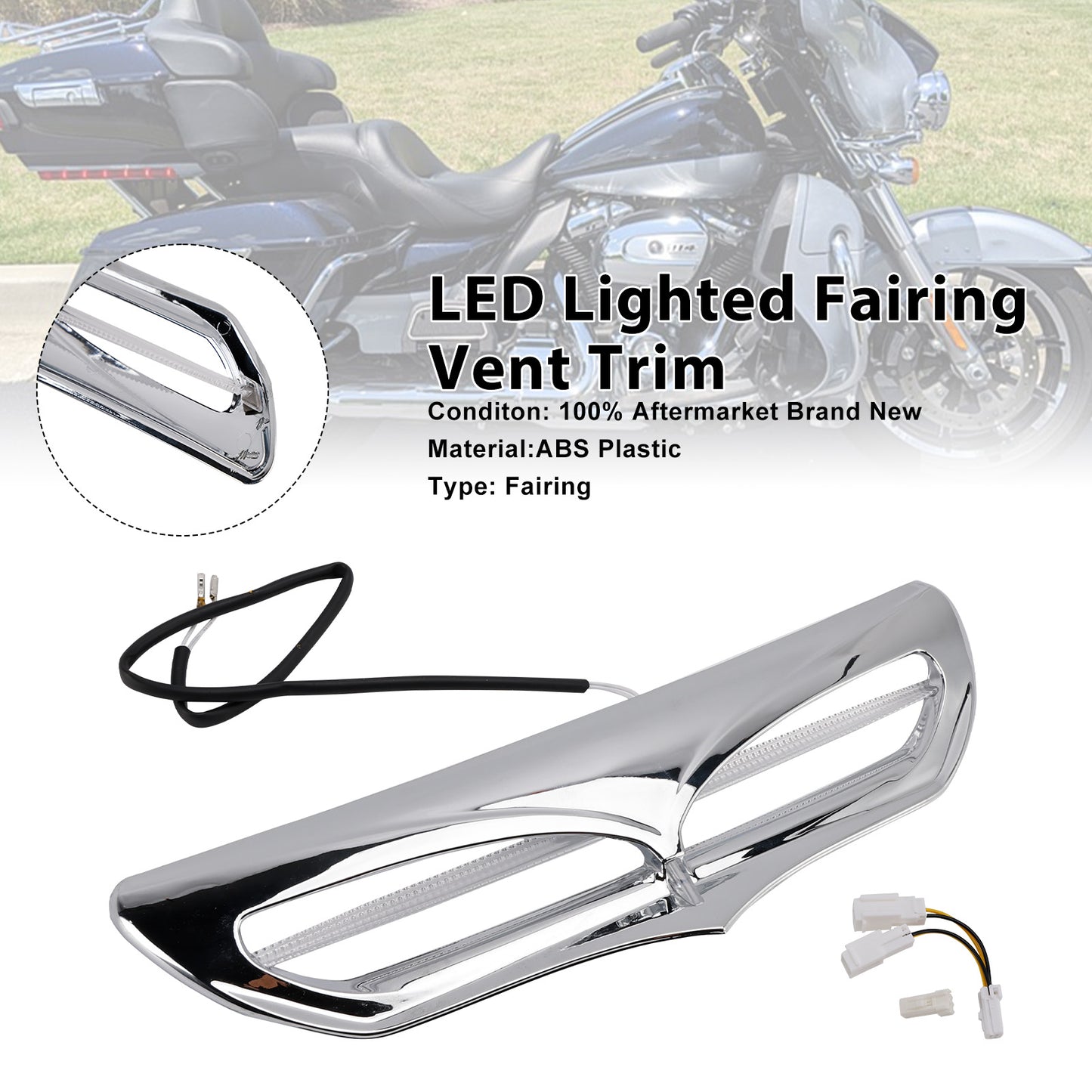 2014-2016 Harley Davidson FLHTCU Electra Glide Ultra Classic LED Lighted Fairing Vent Trim