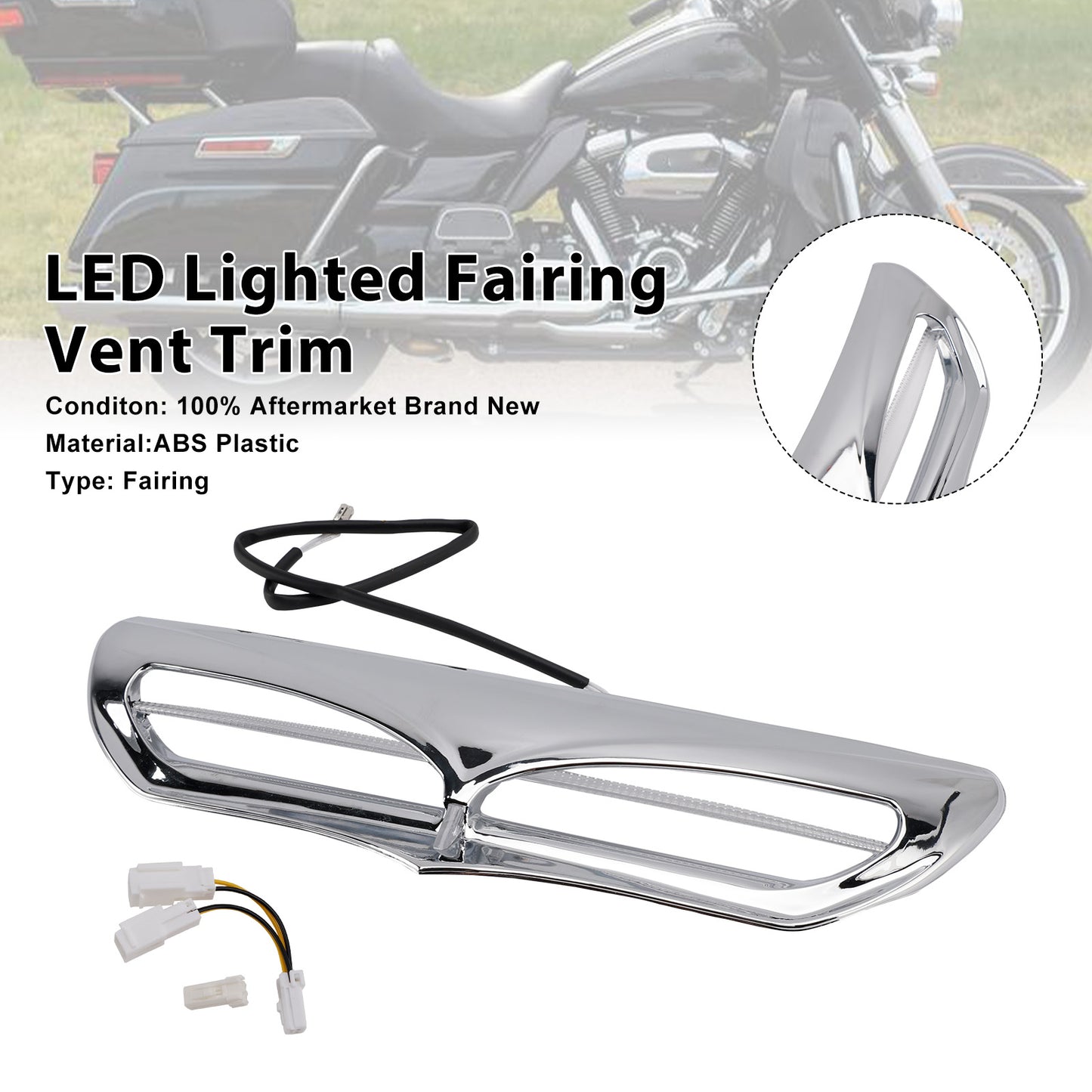2014-2016 Harley Davidson FLHTCU Electra Glide Ultra Classic LED Lighted Fairing Vent Trim