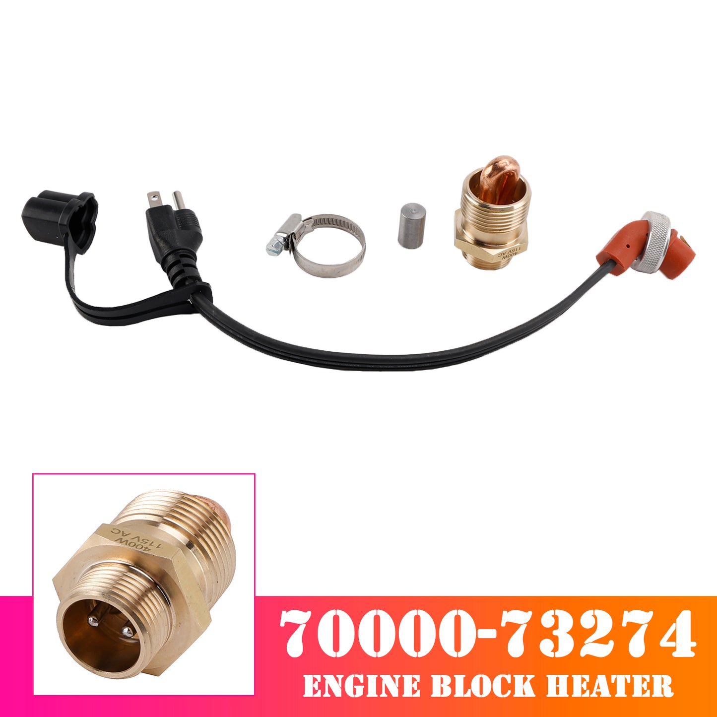 83-94 Ford F250 F350 6.9 & 7.3 120V 1000W 3100043 Engine Block Heater
