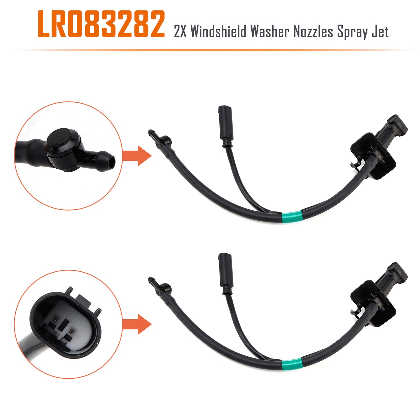 2000-2007 Mercedes-Benz C-Class 2038600147 2X Windshield Wiper Nozzle Spray Jet