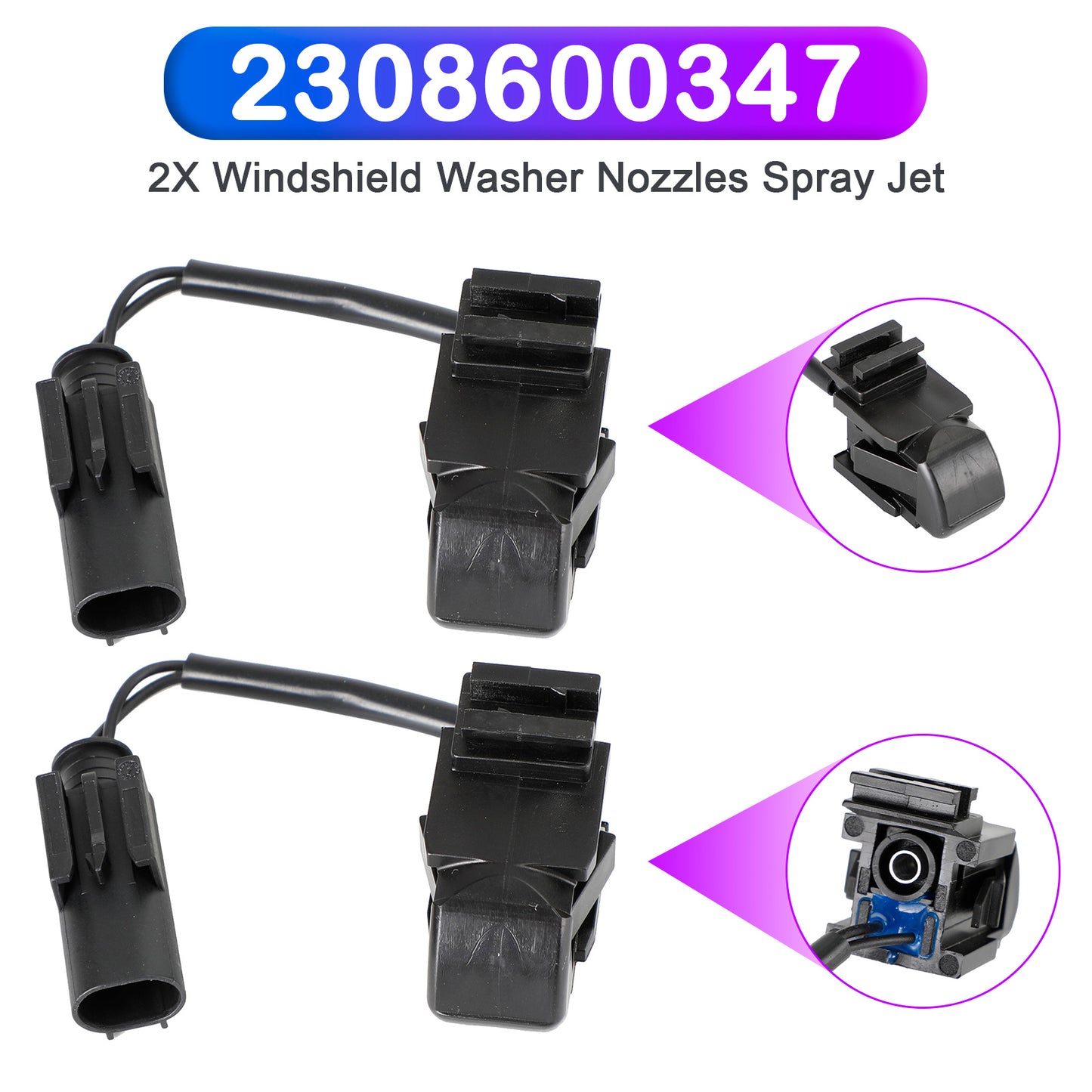 2009-2011 BMW 3 Series E90N 323i Sedan 61667131299 2X Windshield Wiper Nozzle Spray Jet Heated