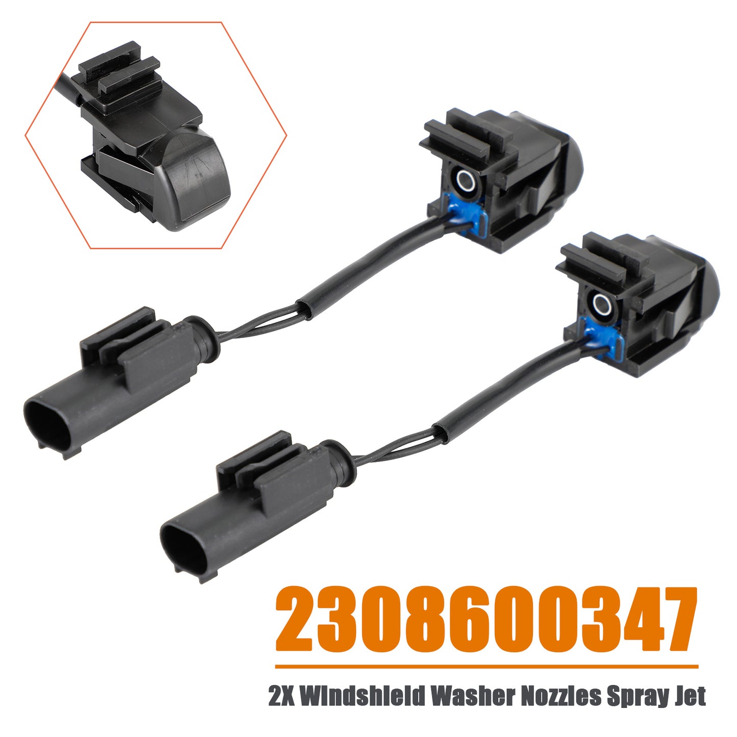 2009-2011 BMW 3 Series E90N 323i Sedan 61667131299 2X Windshield Wiper Nozzle Spray Jet Heated