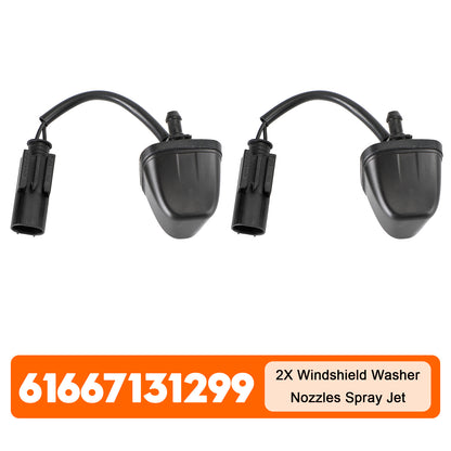 2000-2003 BMW M5 61668361042 2X Windshield Wiper Nozzle Spray Jet Heated
