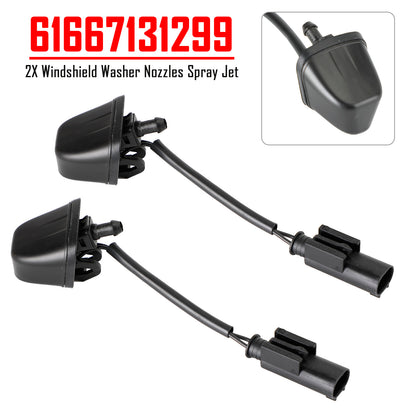 2000-2003 BMW M5 61668361042 2X Windshield Wiper Nozzle Spray Jet Heated