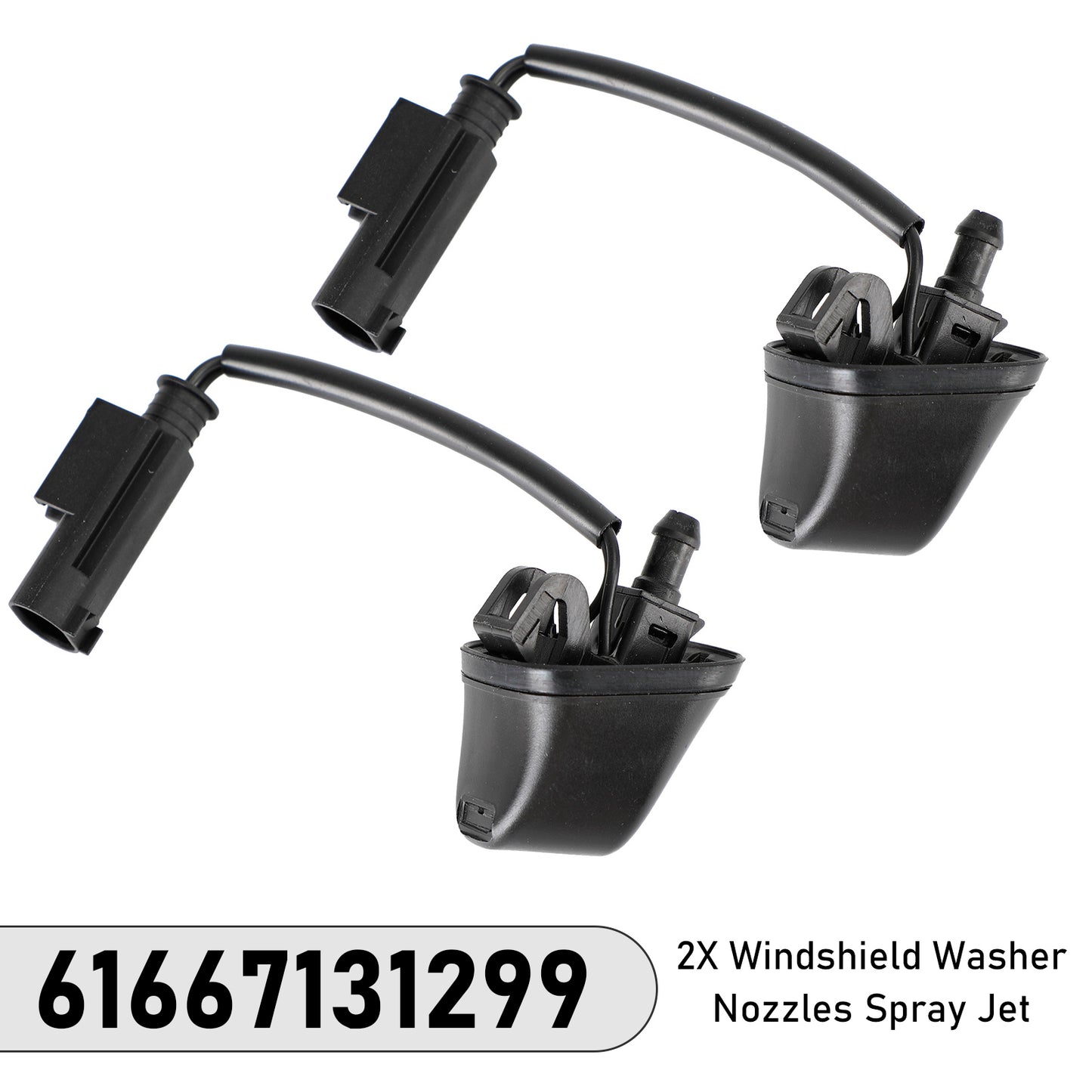 2000-2003 BMW M5 61668361042 2X Windshield Wiper Nozzle Spray Jet Heated