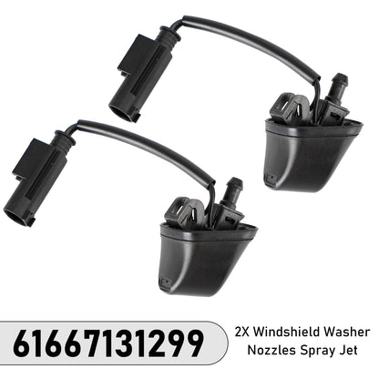 2000-2003 BMW M5 61668361042 2X Windshield Wiper Nozzle Spray Jet Heated