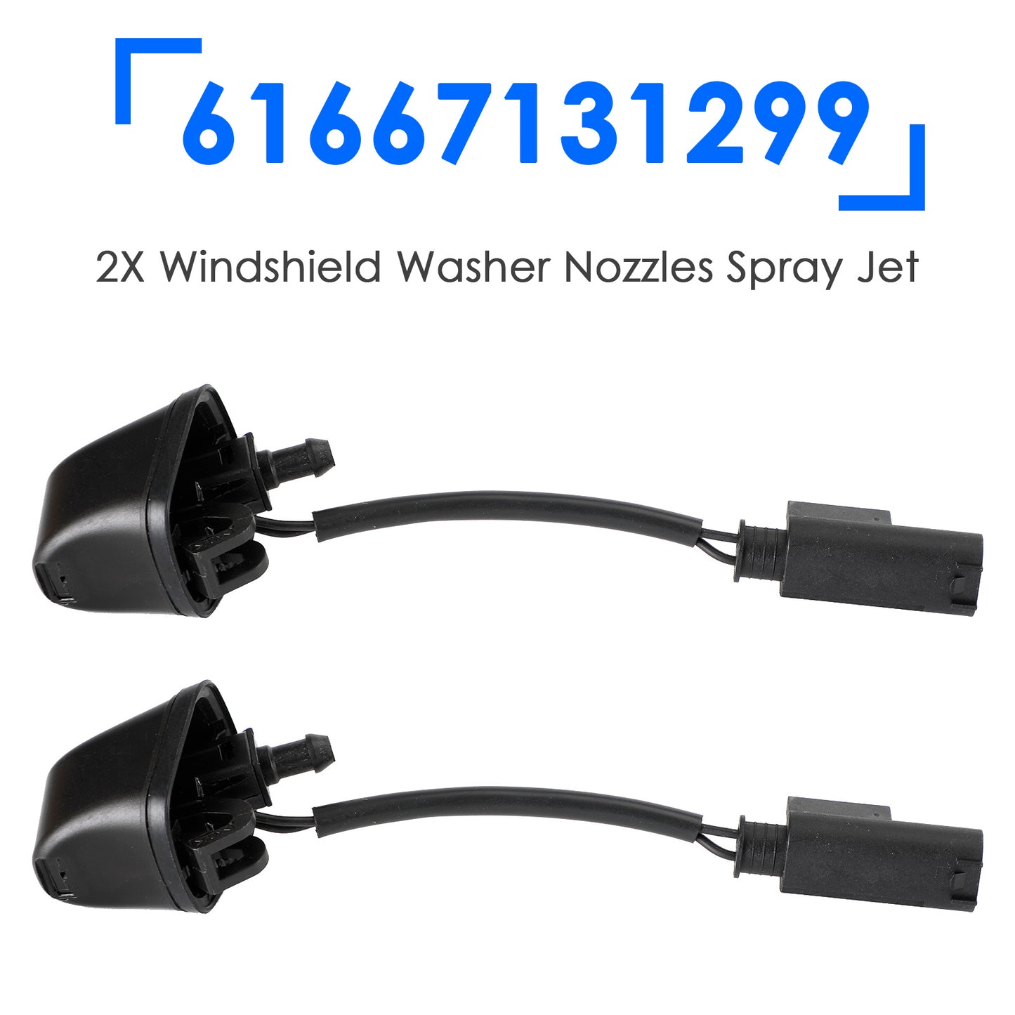 2000-2003 BMW M5 61668361042 2X Windshield Wiper Nozzle Spray Jet Heated