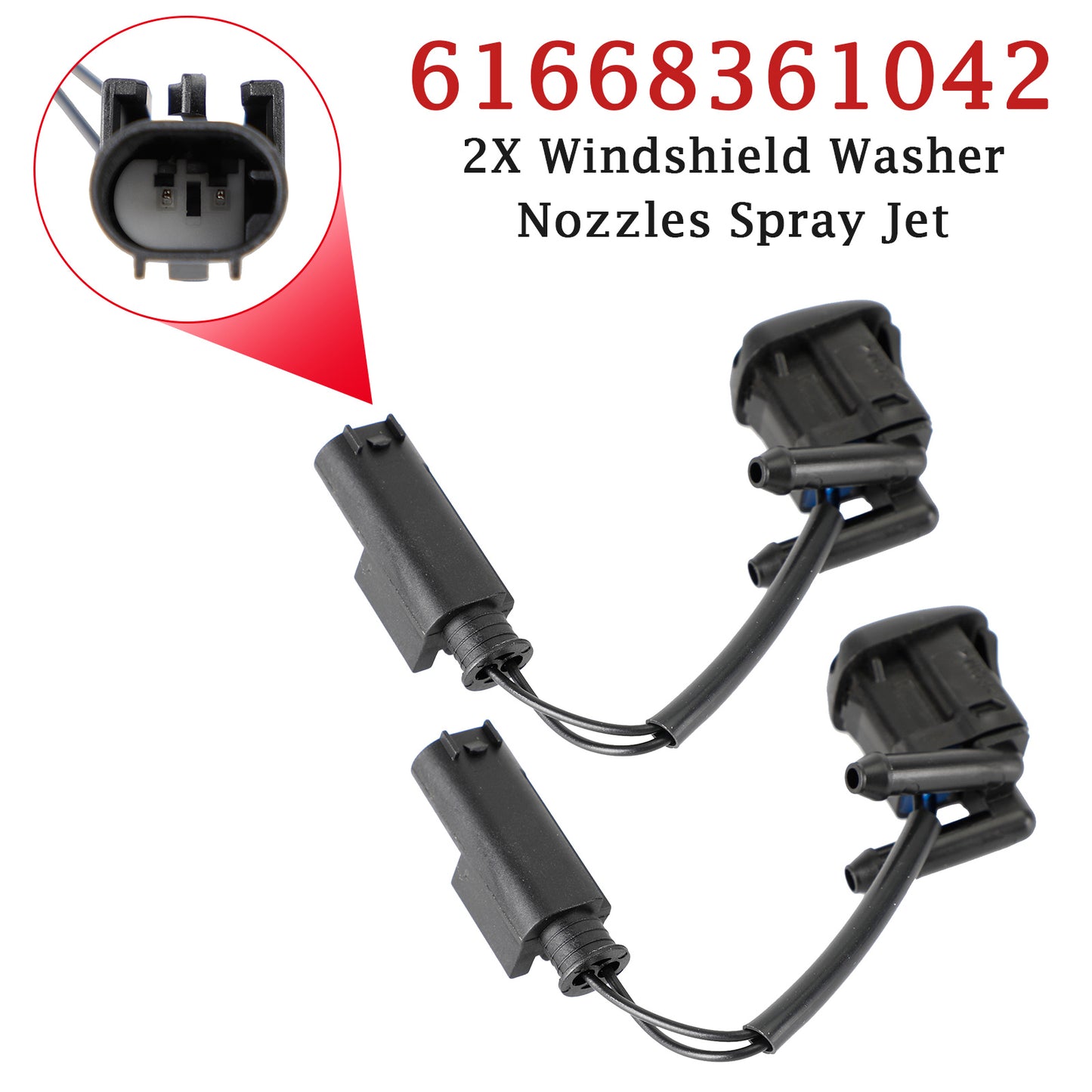2009-2010 BMW 535i xDrive 61667046060 2X Windshield Wiper Nozzle Spray Jet