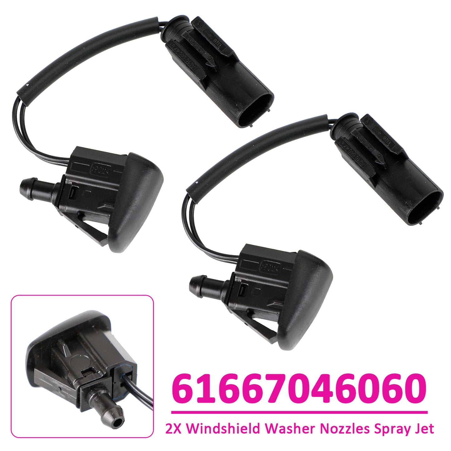 Mercedes-Benz W203 W208 2118601147 2X Windshield Washer Nozzles Spray Jet