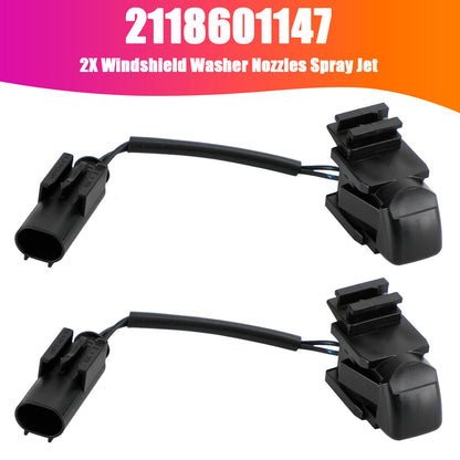 06-10 BMW X5 E70 61667161469 2X Windshield Washer Nozzles Spray Jet