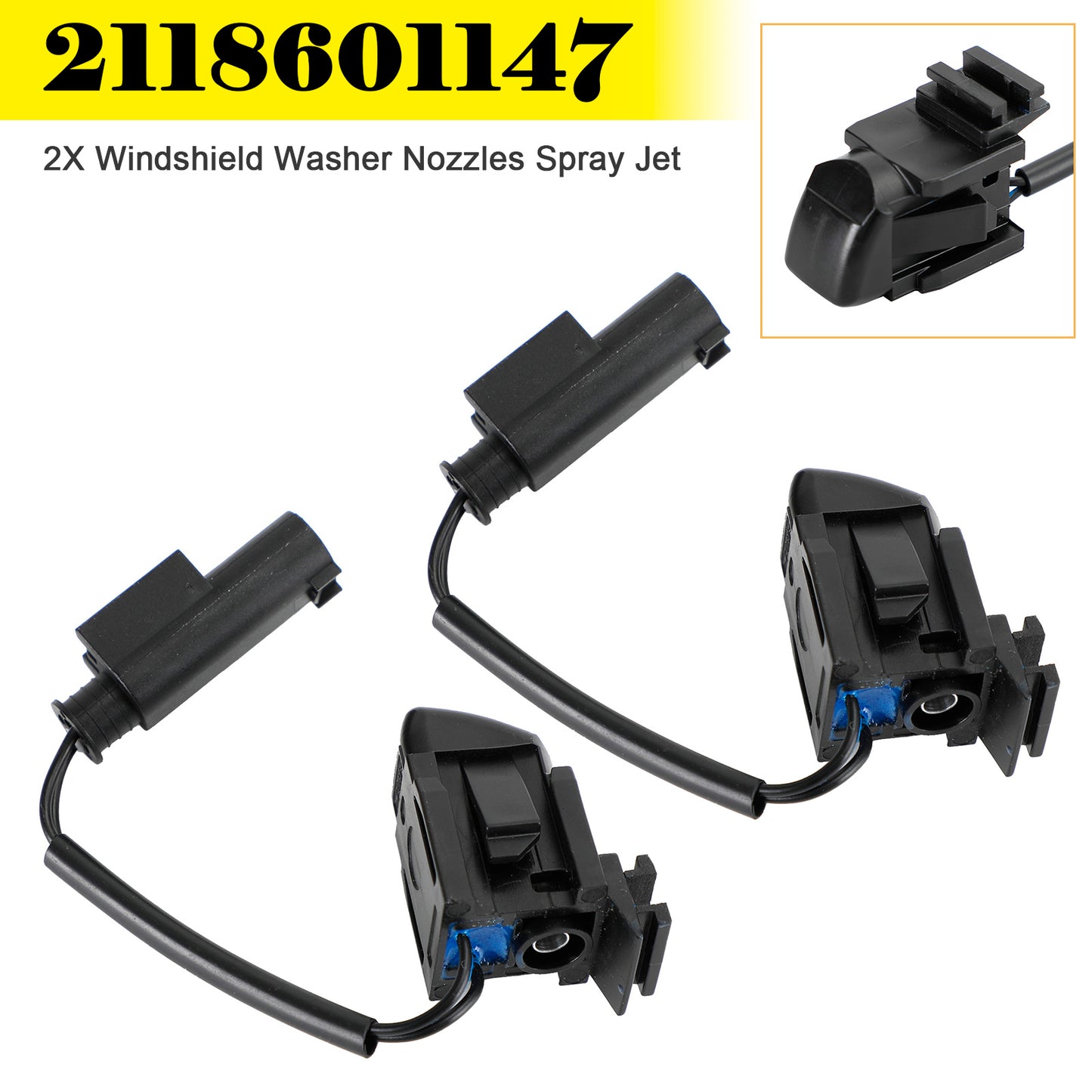 06-10 BMW X5 E70 61667161469 2X Windshield Washer Nozzles Spray Jet