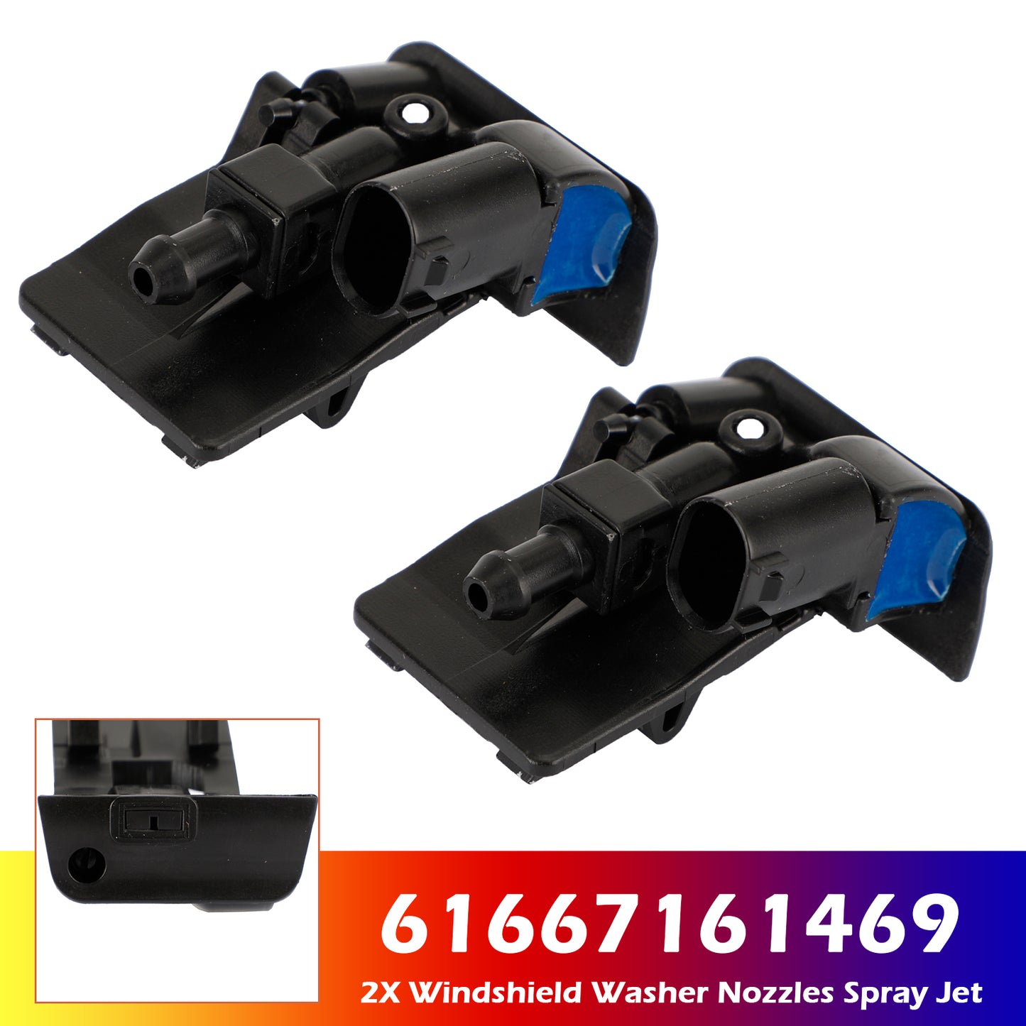 BMW X6 E71 E72 61667183343 2X Windshield Washer Nozzles Spray Jet
