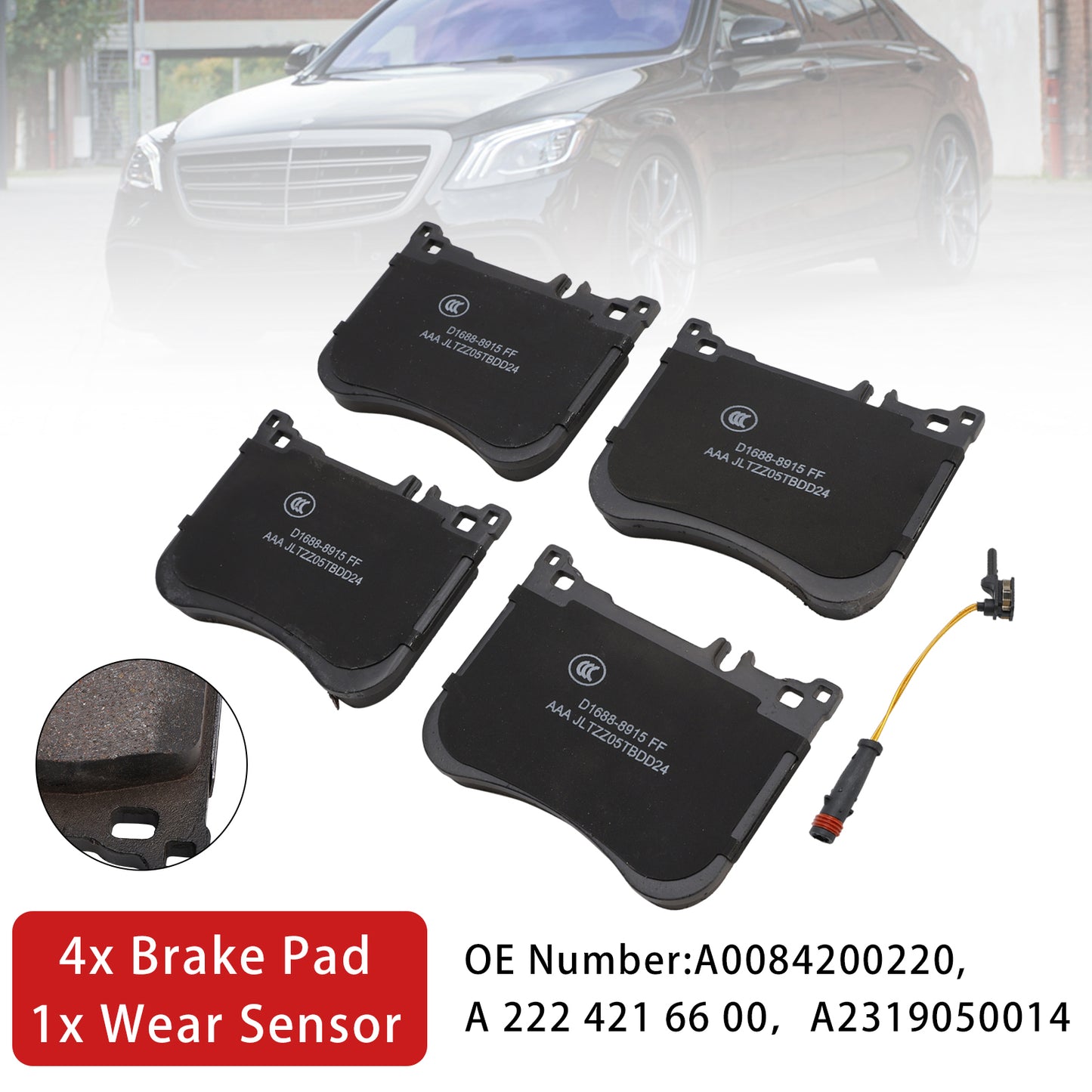Mercedes-Benz W222 S-Class AMG A0084200220 Front Brake Pads With Wear Sensor