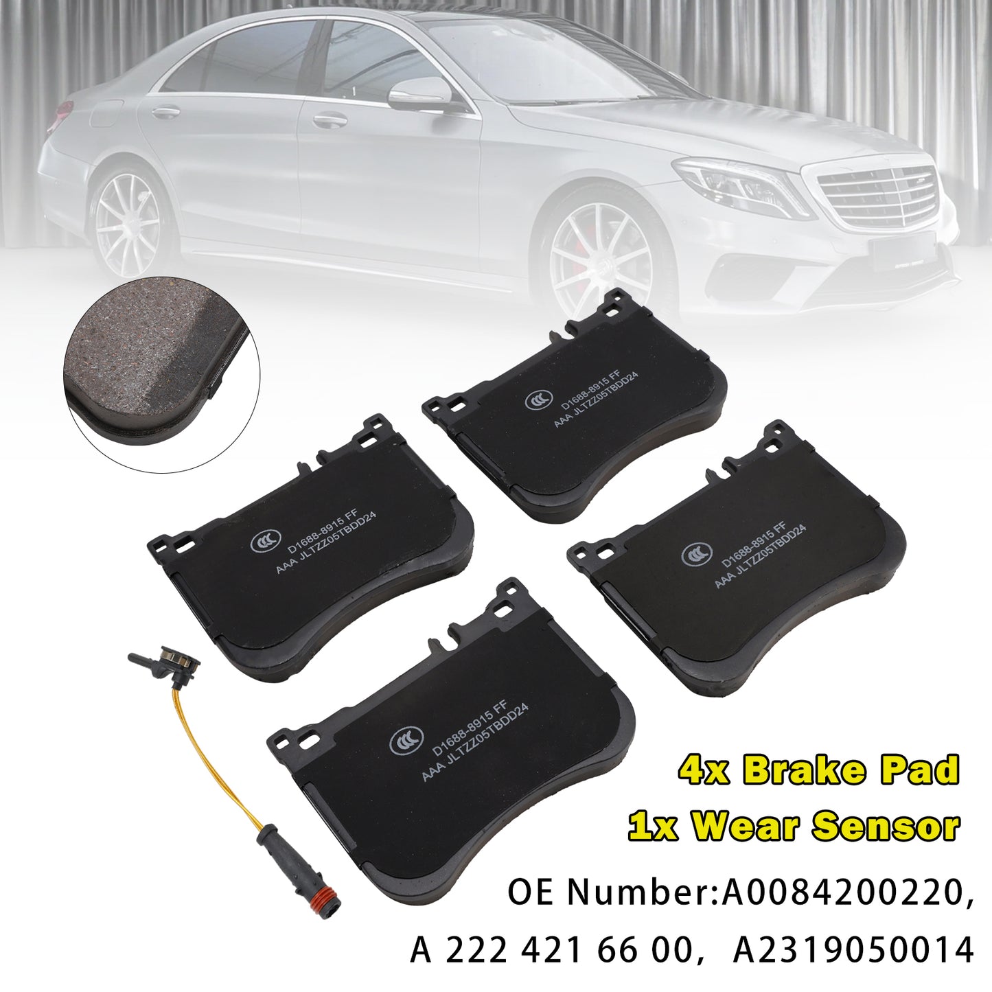 Mercedes-Benz W222 S-Class AMG A0084200220 Front Brake Pads With Wear Sensor