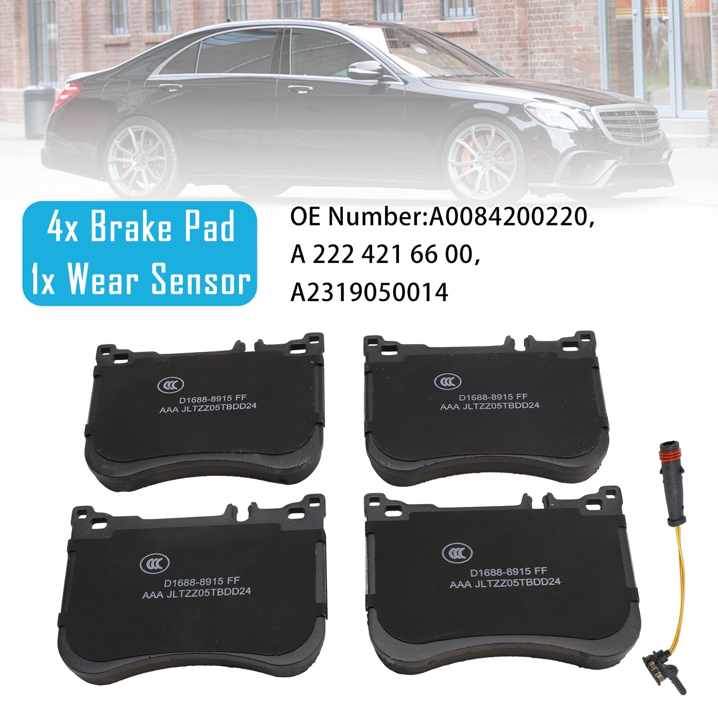 Mercedes-Benz W222 S-Class AMG A0084200220 Front Brake Pads With Wear Sensor