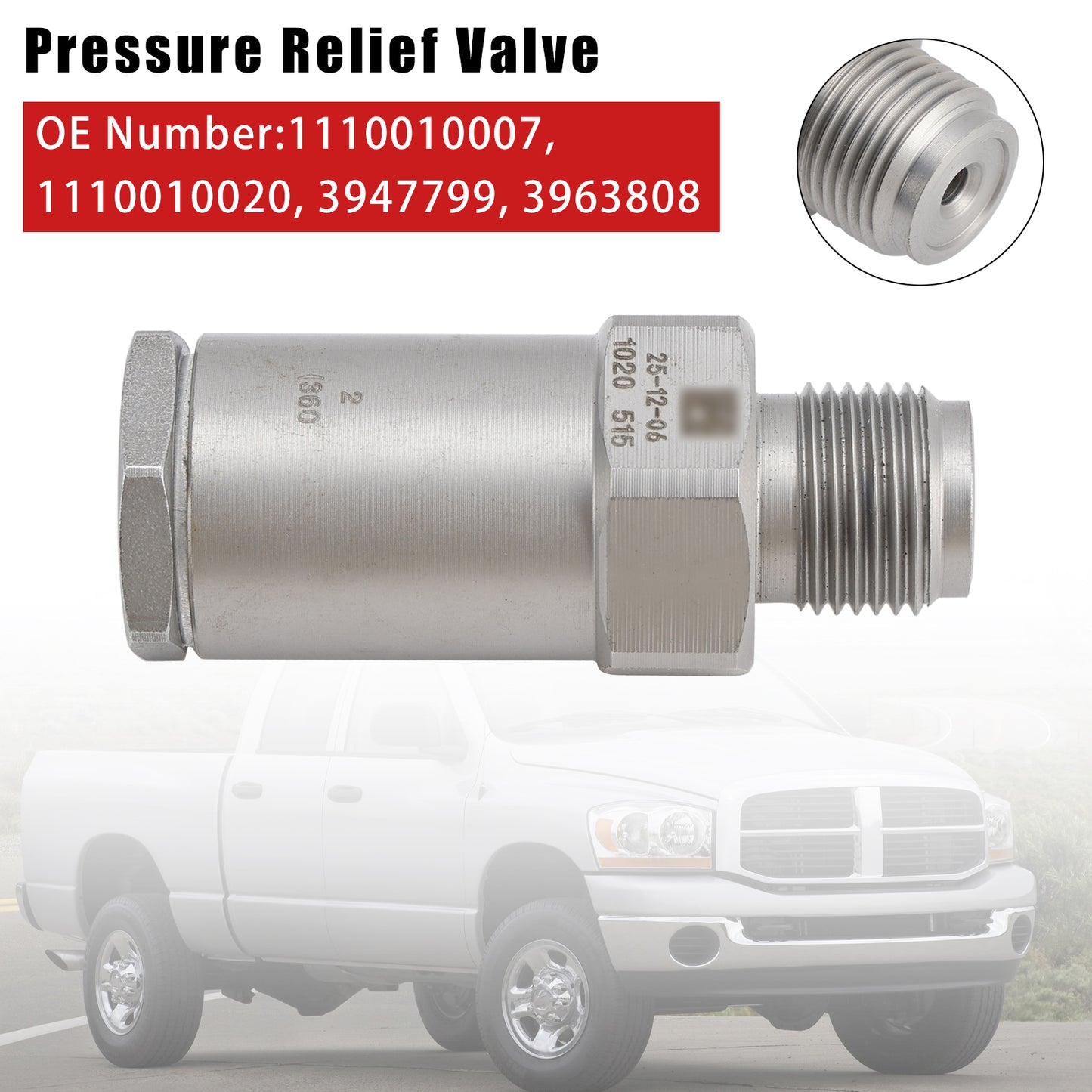 2003-2007 Dodge 2500 3500 Cummins 5.9L 3963808 Pressure Relief Valve