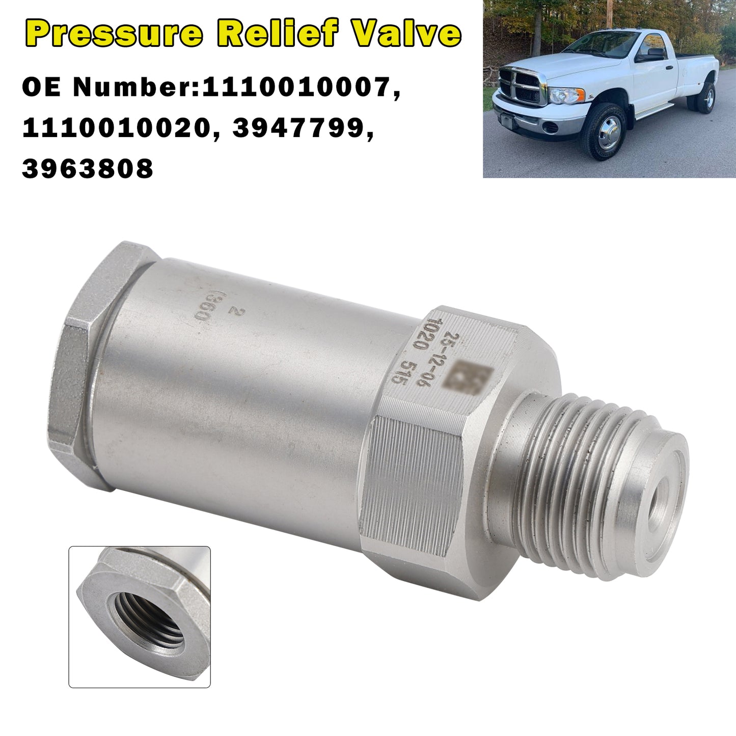 2003-2007 Dodge 2500 3500 Cummins 5.9L 3963808 Pressure Relief Valve
