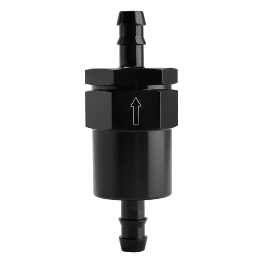 Black Inline EFI Fuel Systems Filter Adapter 3/8 Barb With 30 Micron Filter Element