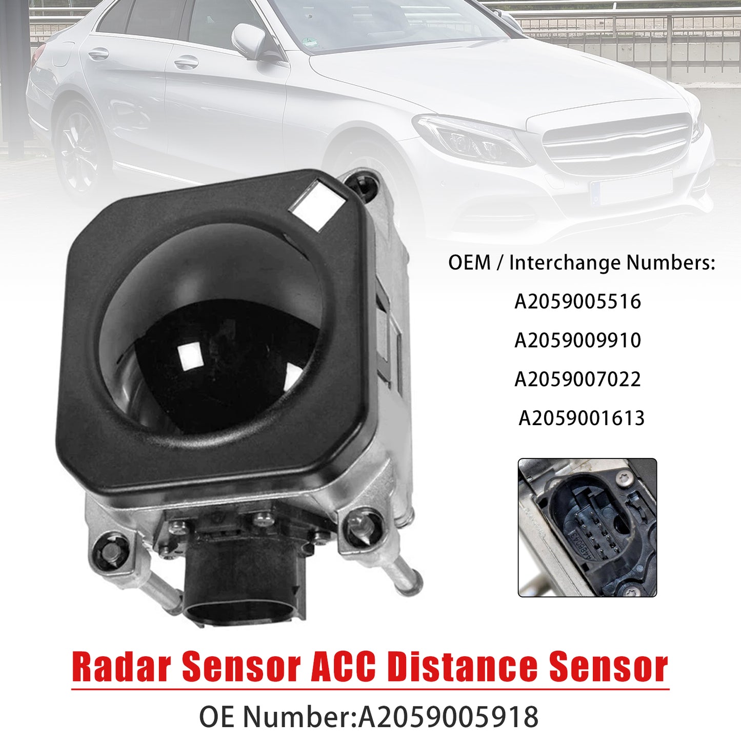 Mercedes C-CLASS W205 GLC W253 A2059005918 Radar Sensor ACC Distance Sensor
