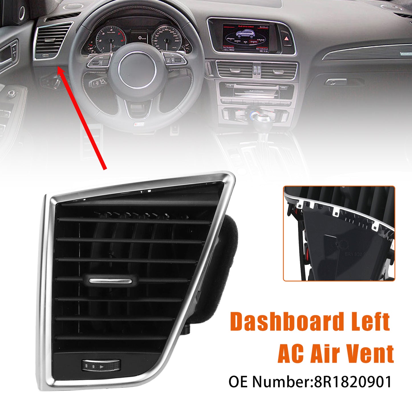 2009–2017 Audi Q5 SQ5 8R1820901 Front Left Dash A/C Air Vent