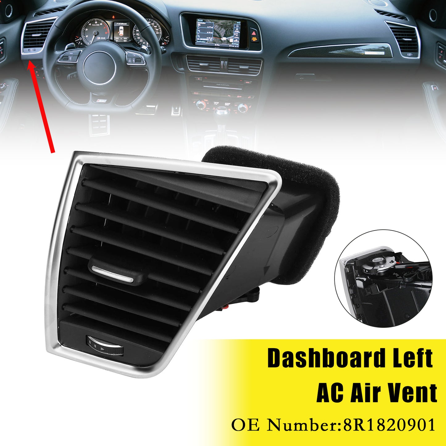 2009–2017 Audi Q5 SQ5 8R1820901 Front Left Dash A/C Air Vent