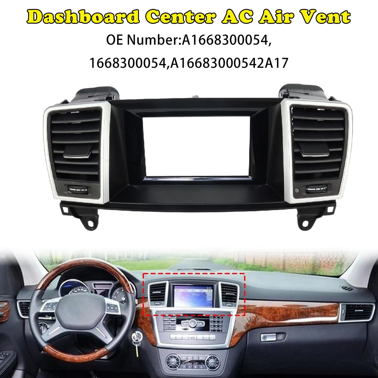 2013-2015 Mercedes GL ML X166 W166 Dashboard Center Air Vent Small Screen