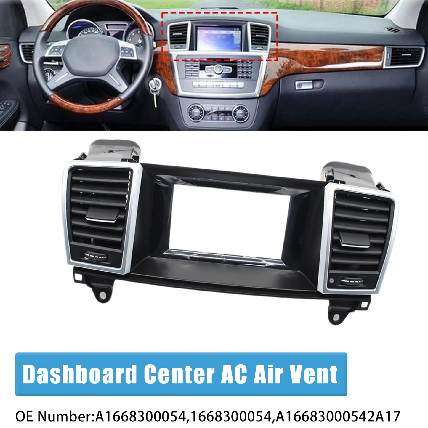 2013-2015 Mercedes GL ML X166 W166 Dashboard Center Air Vent Small Screen