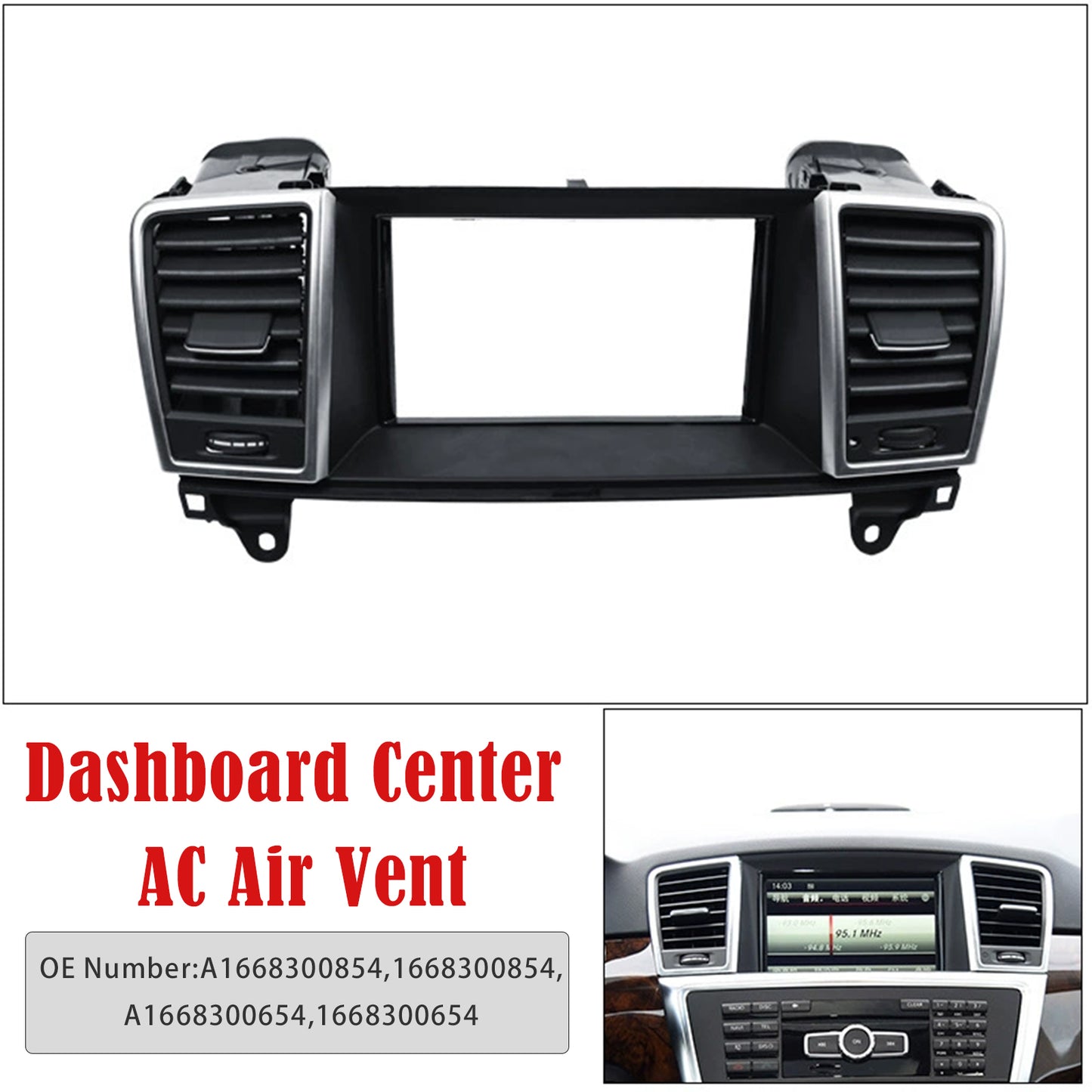 2013-2015 Mercedes Benz ML Class W166 A1668300854 Dashboard Center Air Vent Big Screen