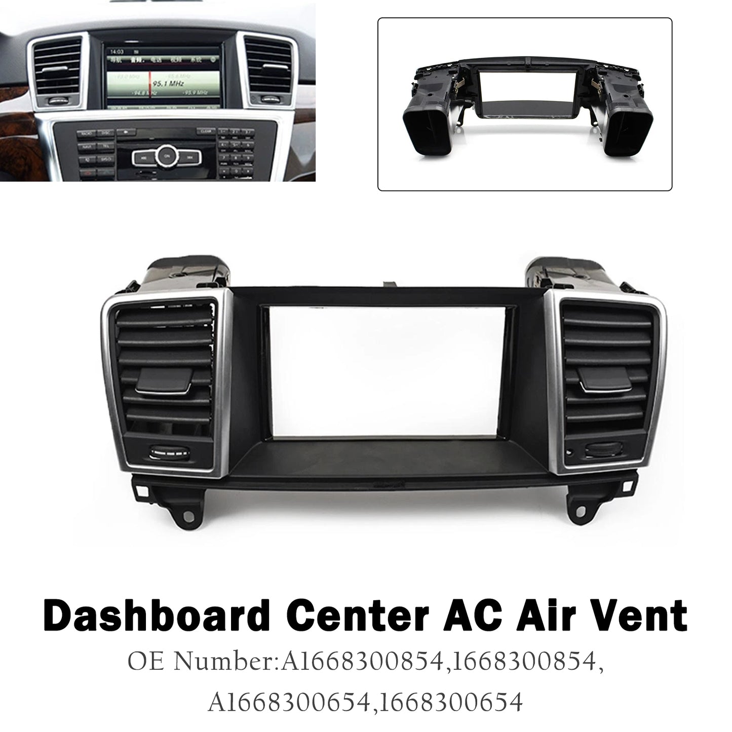 2013-2015 Mercedes Benz ML Class W166 A1668300854 Dashboard Center Air Vent Big Screen