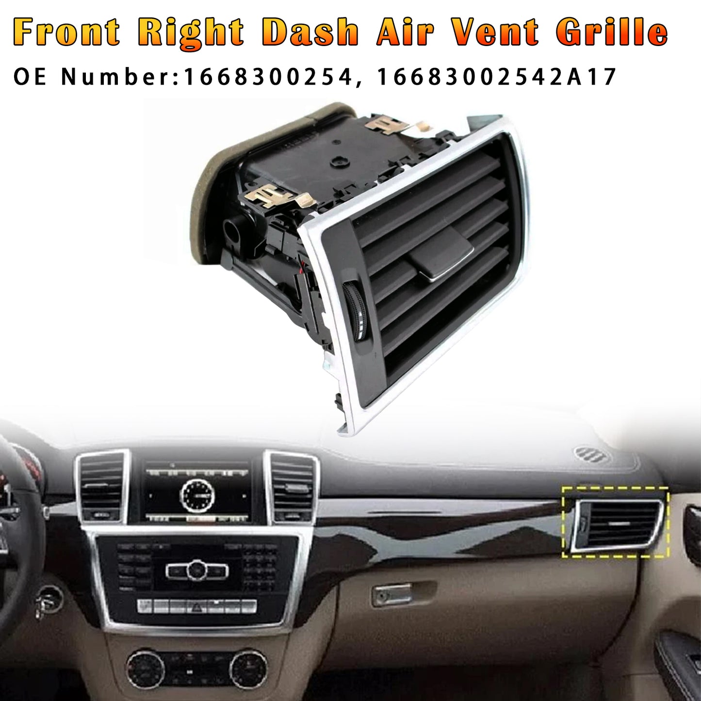 2012-2015 Benz W166 X166 GL450 ML400 Front Right Dash Air Vent Grille