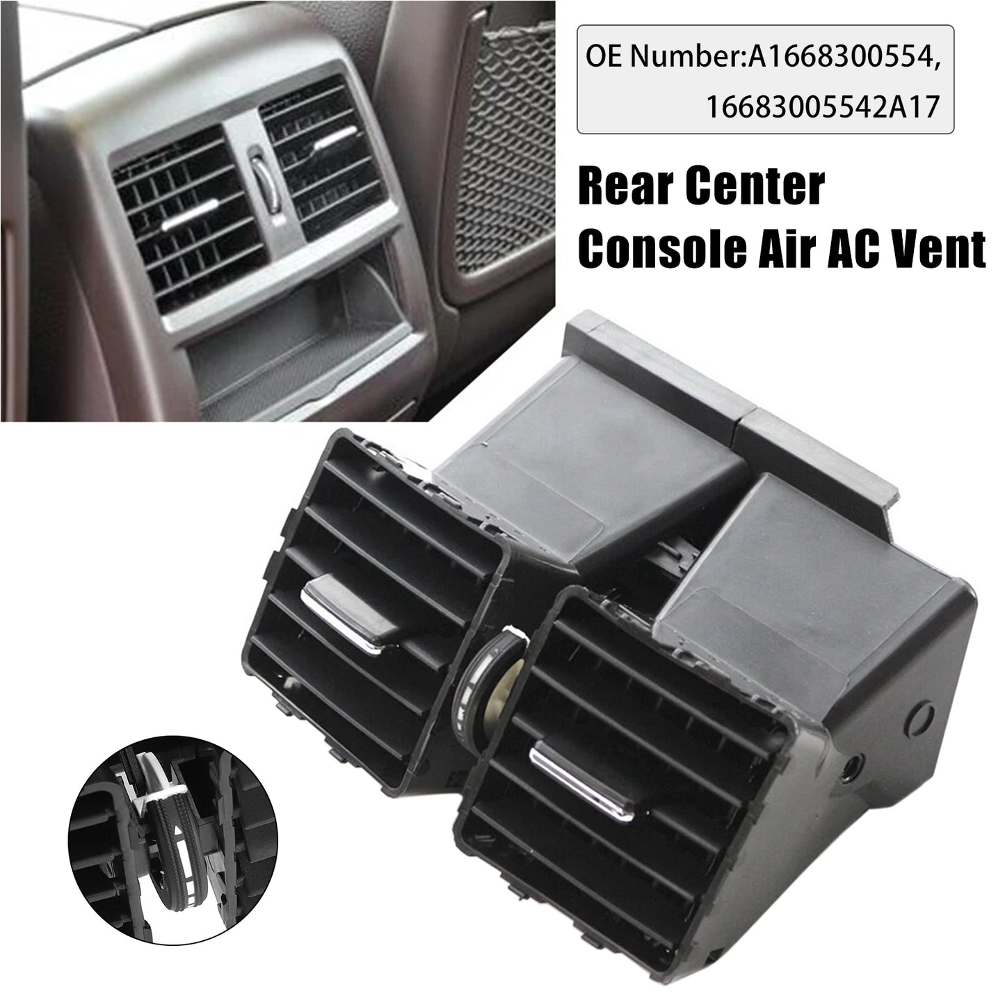 2012-2019 Mercedes Benz W166 X166 W292 ML GL GLE A1668300554 Rear Center Console Air AC Vent