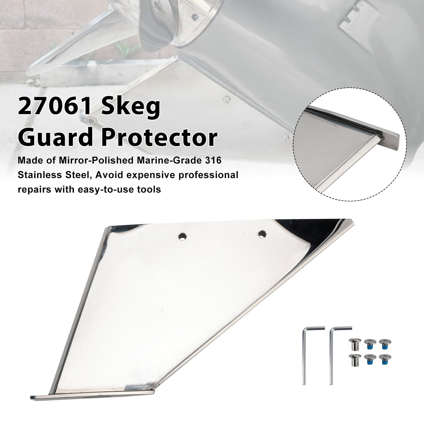 Mercury 75HP 90HP 115HP 175HP Mariner 135 150 175 200HP 27061 Skeg Guard