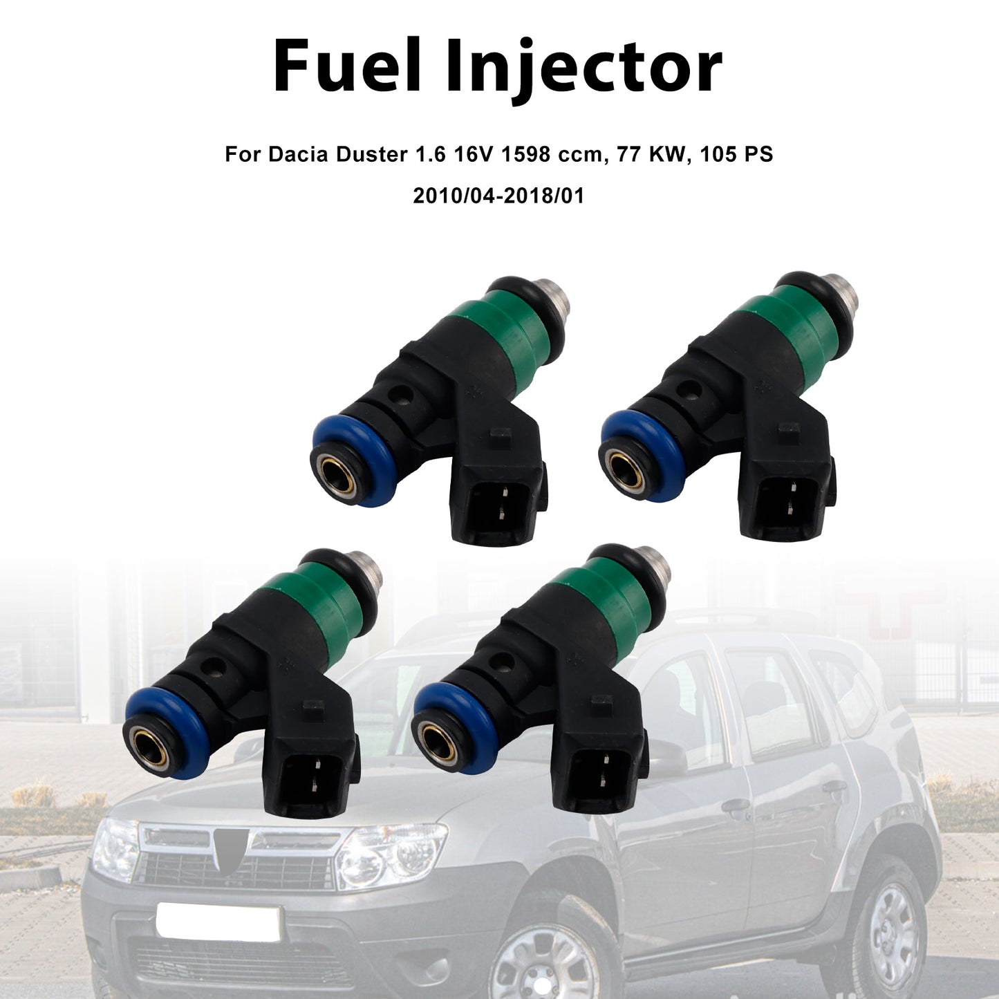 Dacia Renault Clio II 1.4 16V 1.6 16V H82132254 4Pcs Fuel Injector