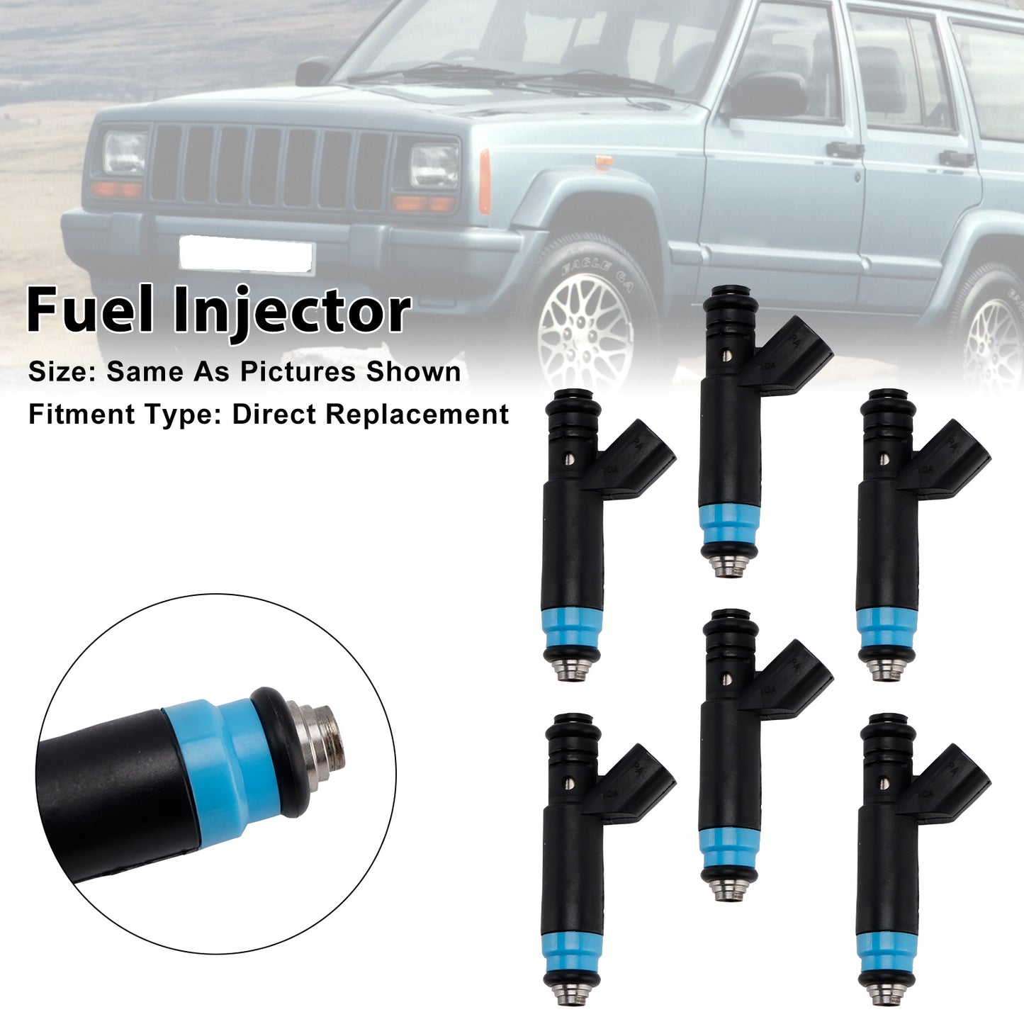 2000-2001 Dodge RAM 150002801557846Pcs Fuel Injector Jeep 4.0L I6