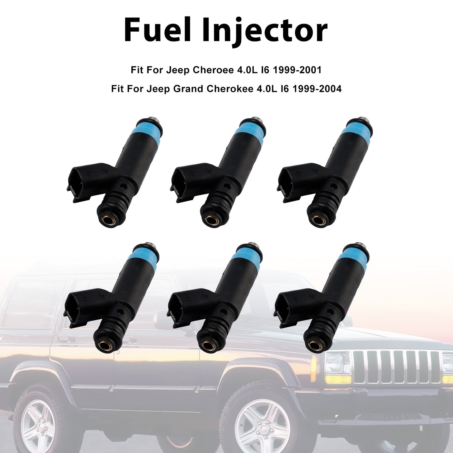 2000-2001 Dodge RAM 150002801557846Pcs Fuel Injector Jeep 4.0L I6