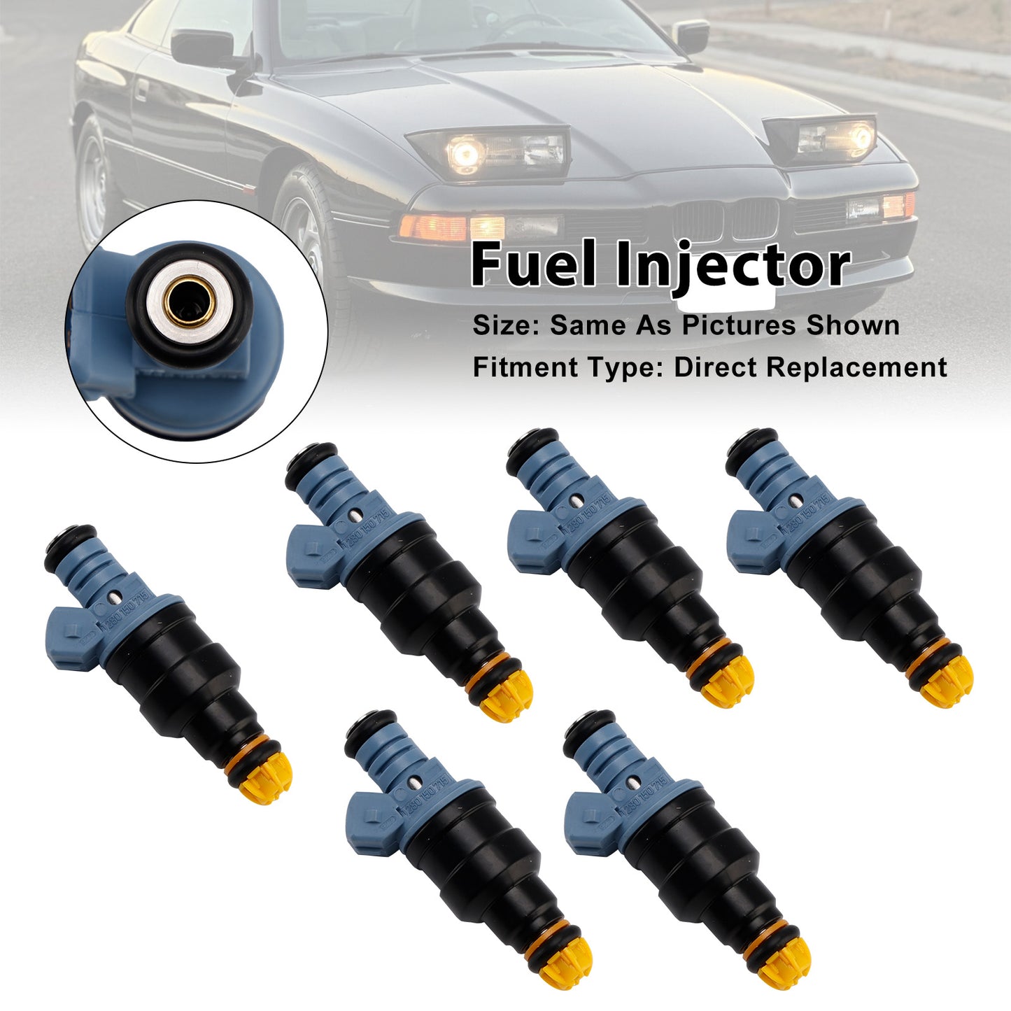1990 BMW 8 Series 850i,Ci 0280150715 6Pcs Fuel Injector