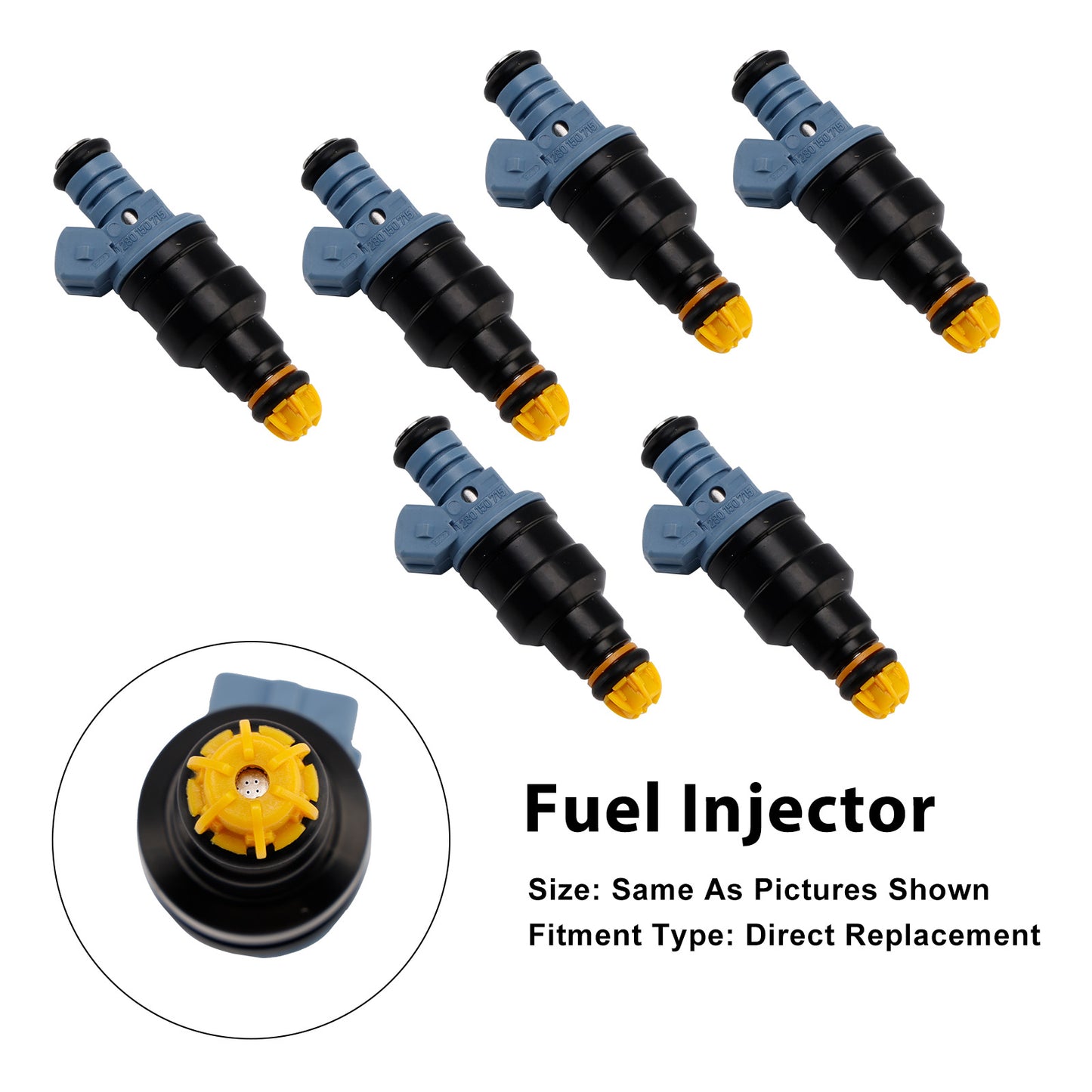 1990 BMW 8 Series 850i,Ci 0280150715 6Pcs Fuel Injector