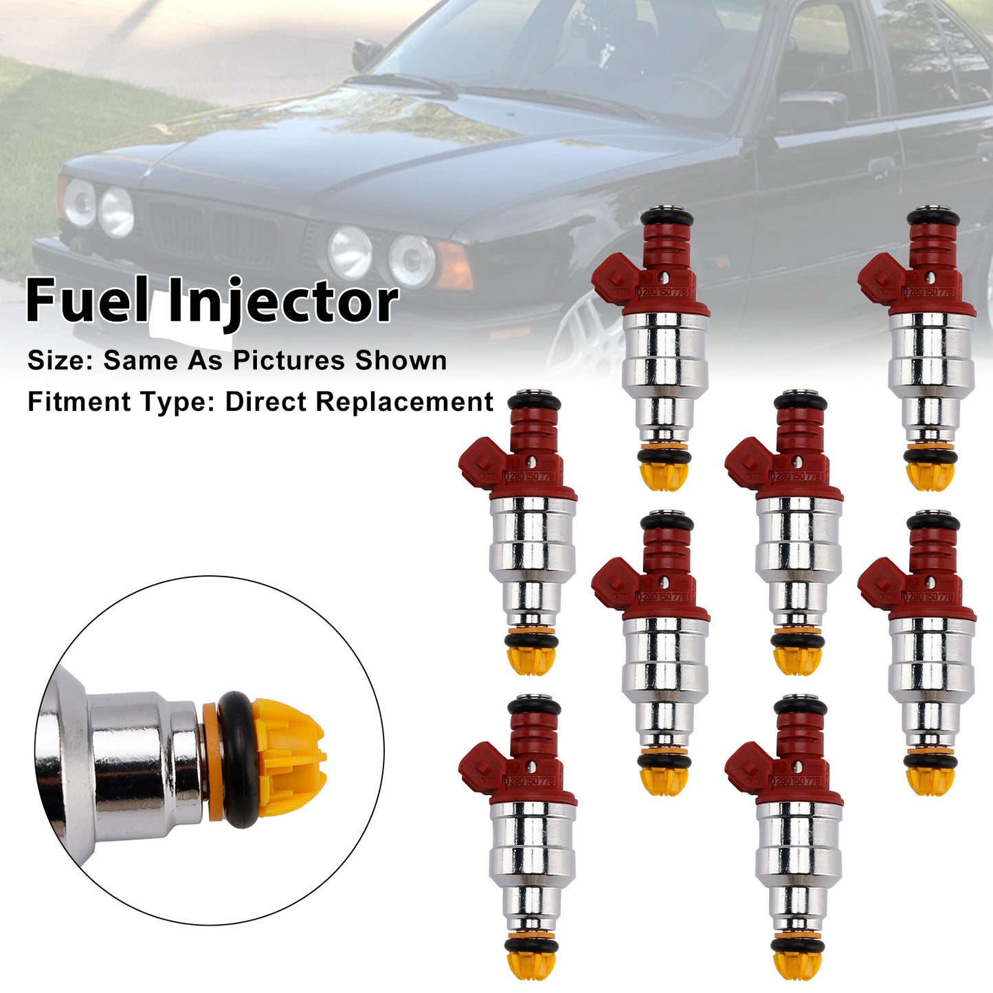 1994 BMW 540i 0280150778 8Pcs Fuel Injector