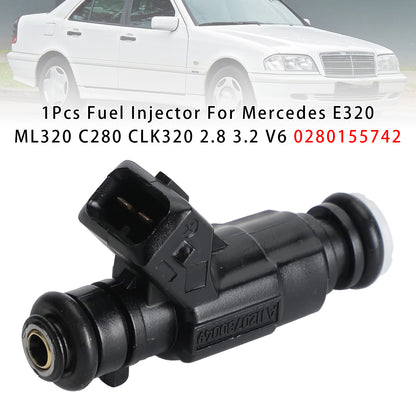 Mercedes E320 ML320 C280 CLK320 2.8 3.2 V6 0280155742 1Pcs Fuel Injector