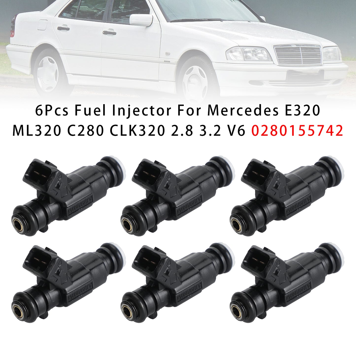 1997 Mercedes-Benz C-Class W202 C 240 0280155742 6Pcs Fuel Injector