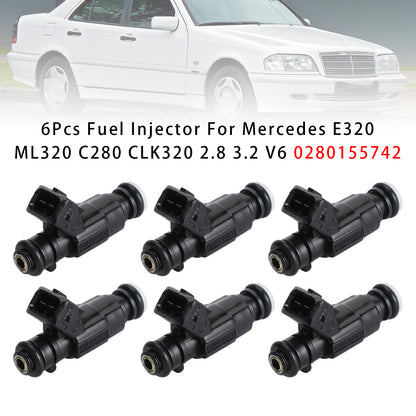 1997 Mercedes-Benz C-Class W202 C 240 0280155742 6Pcs Fuel Injector